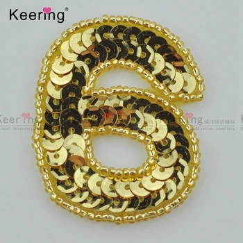 

Small Size Gold Color Number "6" Sequin Patch WRAB-014