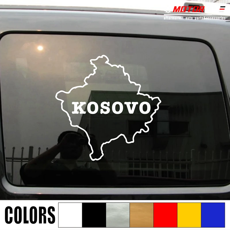 

Kosovo Map lettering Decal Sticker Car Vinyl pick size color no bkgrd die cut