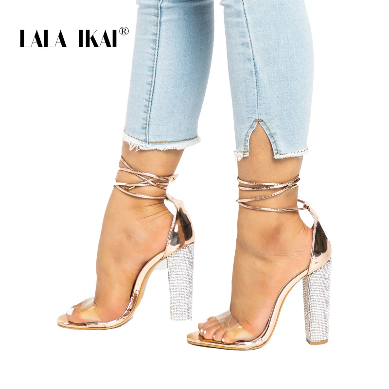 Женские босоножки на высоком каблуке 11 см со стразами|women heel sandals|heel sandalsladies shoes |