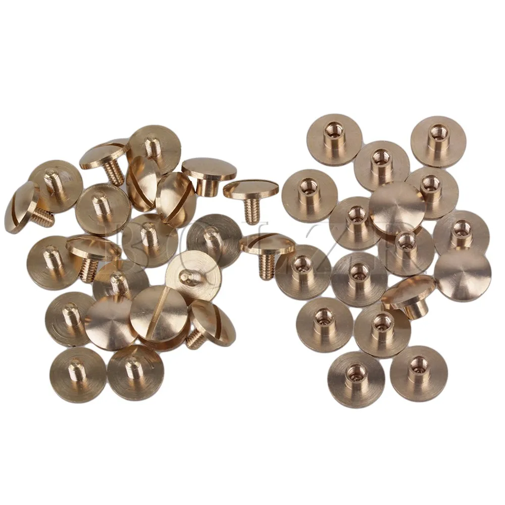 BQLZR 20pcs 10x4x4mm Arc Chicago Binding Screws Posts Brass