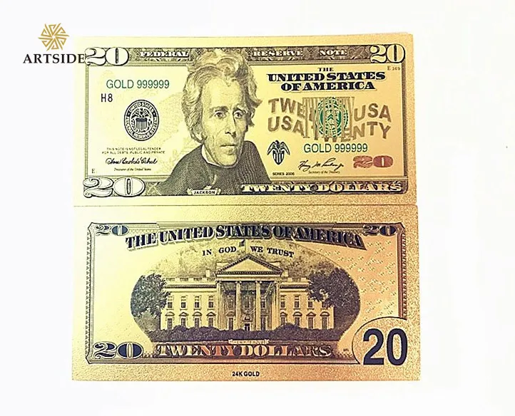 Подарки в античном стиле Америка 24K Золотая фольга поддельные бумажные деньги США 1 доллар для золотой коллекции банкнот