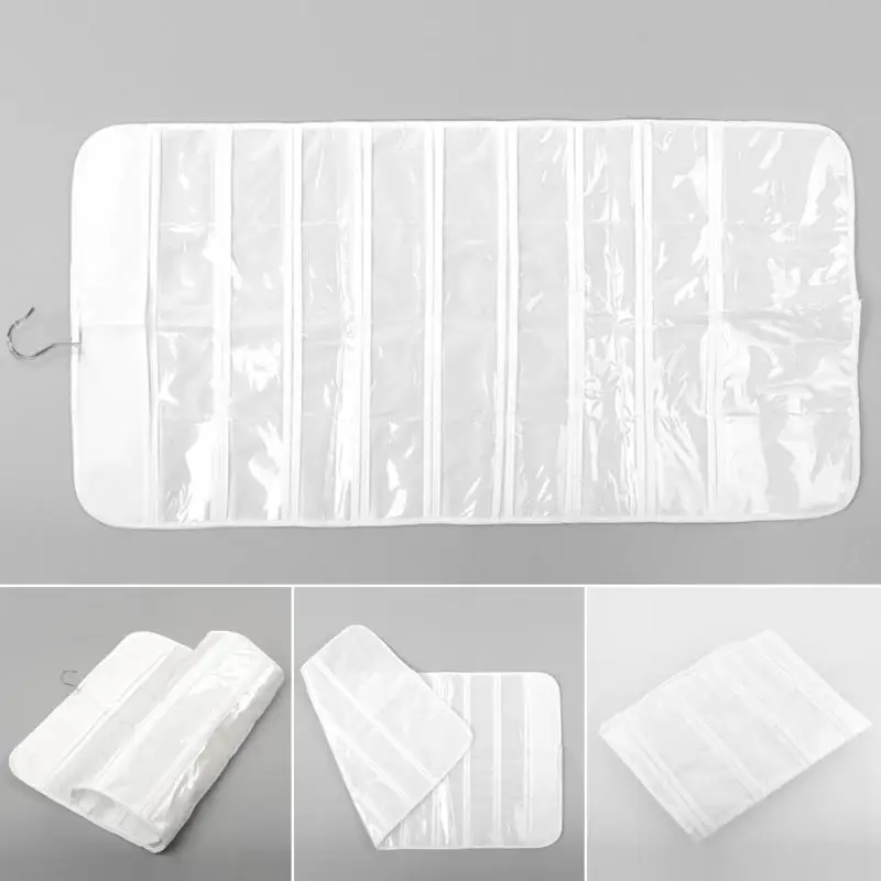 

Portable Earring Ring Necklace Bracelet Jewelry Display Holder Double Sided 72 Pockets Hanging Organizer Accessories Storage Bag