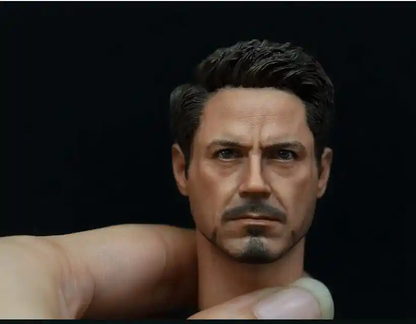 MK5 1//6 Iron Man Tony Stark Head Sculpt Robert Downey Jr For Hot Toys Body