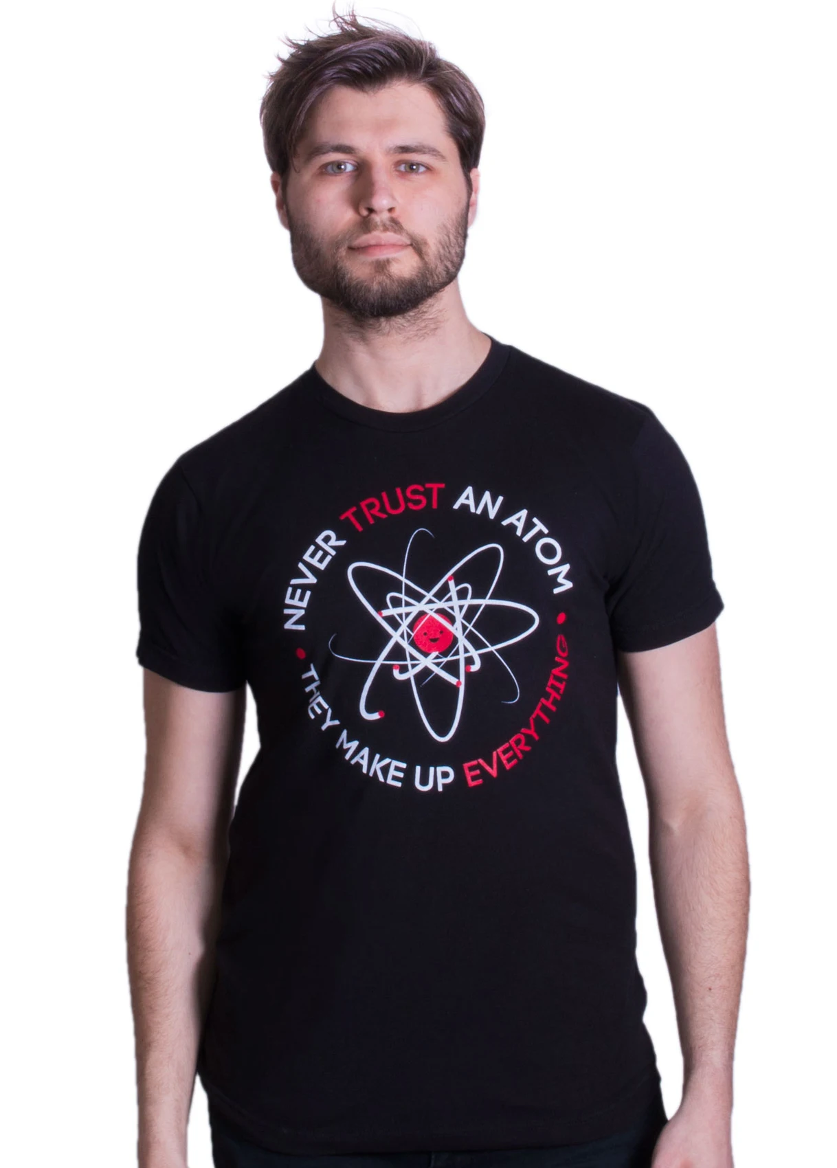 Никогда Не доверяй Atom они все придумывают забавная футболка унисекс в научном