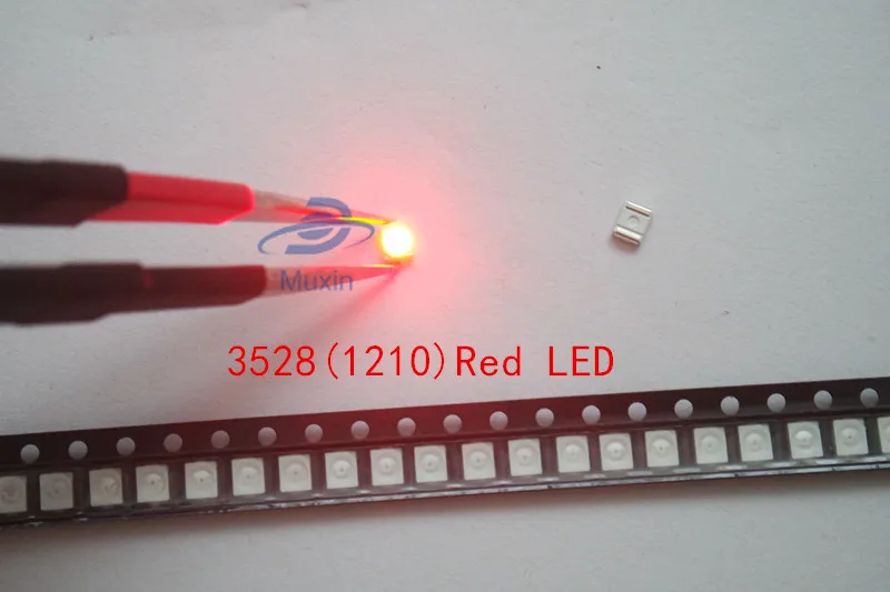 100 шт. SMD чип 3528 красный светодисветодиодный 20 мА 2 в plcc2 plcc4 ультра ярсветильник 3 4