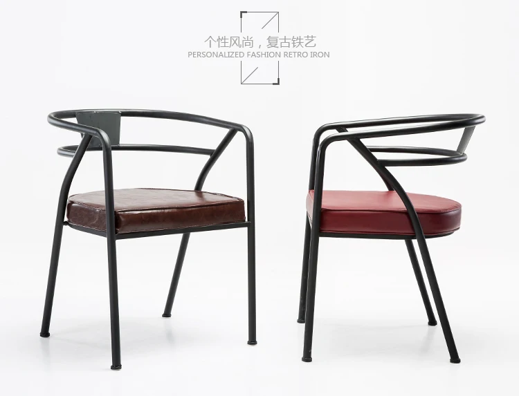 Hot Loft Metal dining chair with armrest American sofa chair metal leather chair living room furniture retro leisure bar Chair Hot Loft Metal dining chair with armrest American sofa chair metal leather chair living room furniture retro leisure bar Chair