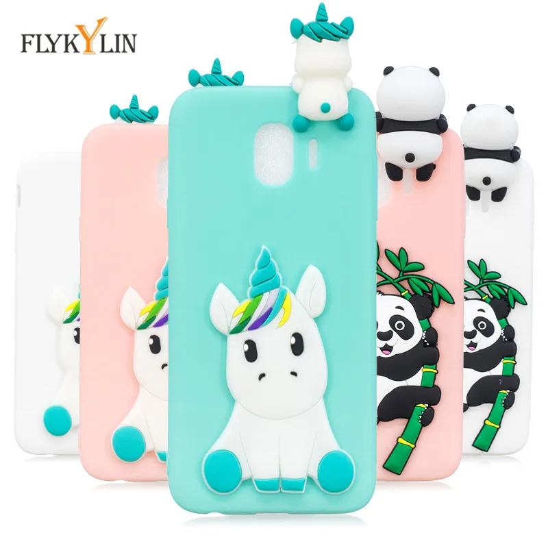 

Soft Silicone Case For Etui Samsung Galaxy J4 2018 Case 3D DIY Unicorn Panda Cartoon Cover For J4 Plus 2018 J4+ Phone Bag Shell
