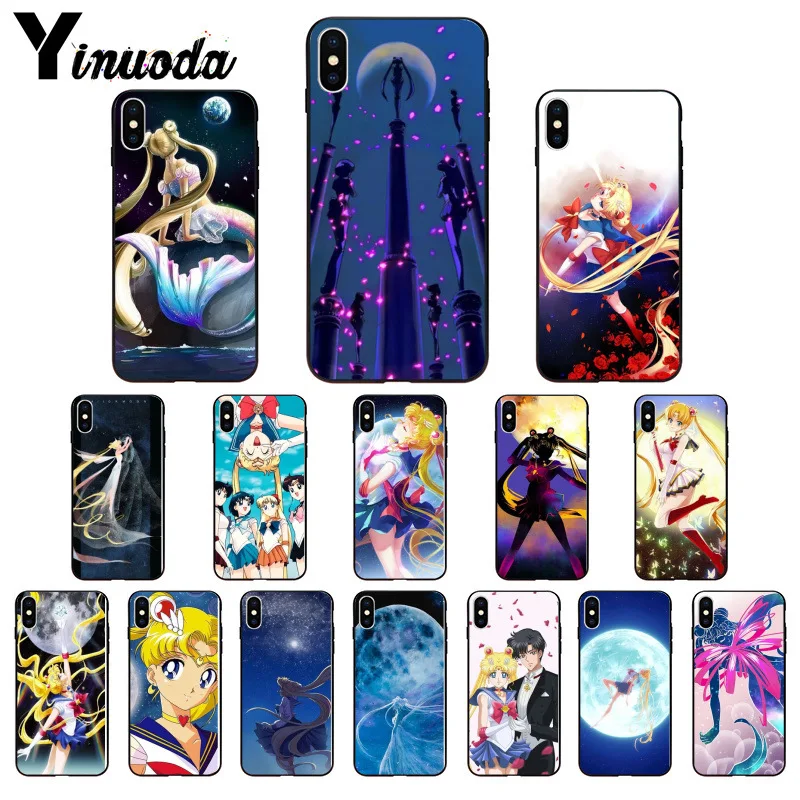 

Yinuoda Beautiful Sailor Moon TPU Phone Case Cover Shell for iPhone 5 5Sx 6 7 7plus 8 8Plus X XS MAX XR
