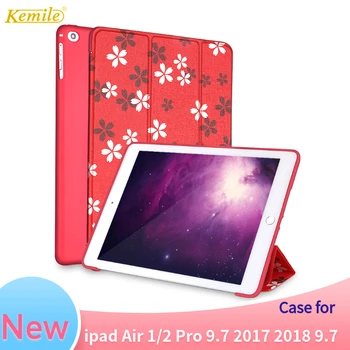 

For iPad 2018 9.7 Air 1 Air 2 Pro 9.7 case,Kemile Auto Sleep Wake up Stand soft TPU Protective Cover For iPad Pro 9.7 Air Case
