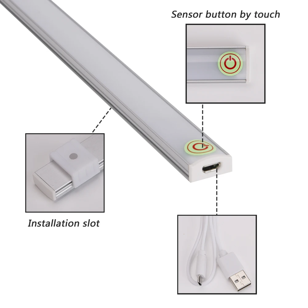 Coquimbo USB лампа сенсорный переключатель DC5V ночной Светильник регулировка яркости светодиодный светильник для кухонного гардероба аварийный светильник
