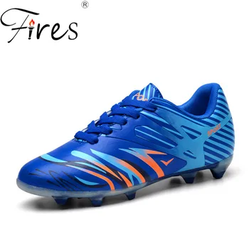

Fires Brand Soccer Shoes Men Long Spikes Professional Sports Shoes Mens Outdoor Summer Autumn Football Shoes chuteiras Lace-Up