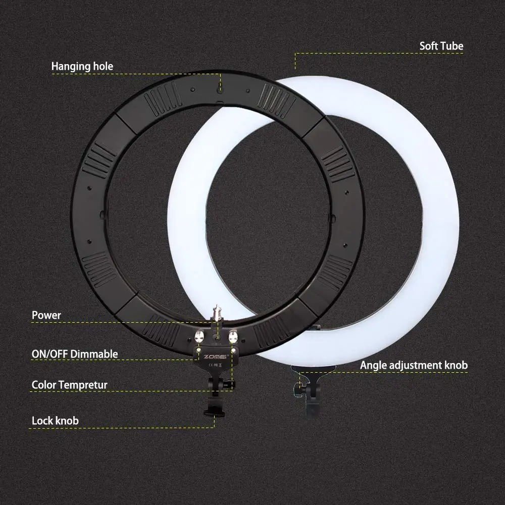 Cadiso 1" дюймовый светодиодный светильник-кольцо, светильник для фотосъемки, светильник ing со штативом, подставка для камеры, смартфона, YouTube, видеосъемка, макияж