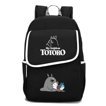 

New My Neighbor Totoro Kawaii Women Backpack Cartoon Bookbag Canvas School Bags Kawaii Totoro Laptop Backpack Travel Bagpack