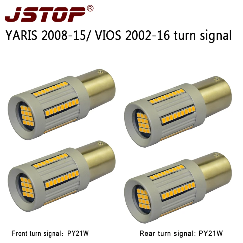 JSTOP 4PCS/set led Turn Signal No Hyper Flash yellow led car Front Rear