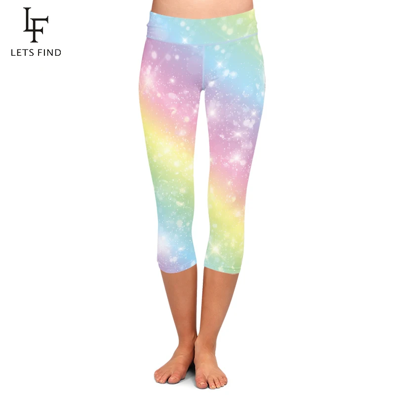 LETSFIND 2019 Summer New Fashion Women Capri Leggings High Quaility Milk Silk Print High Waist Casual Mid-Calf Leggings LETSFIND 2019 Summer New Fashion Women Capri Leggings High Quaility Milk Silk Print High Waist Casual Mid-Calf Leggings