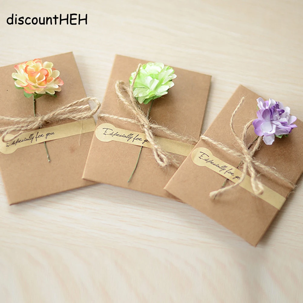 

DIY Greeting/Thank You/Blessing Cards School Stationery Supplies Flower Color Random OSS0360 110*175MM & 70*105MM