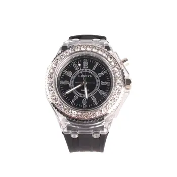 

Luminescent Personality Diamond Led Silicone Fashion Boys And Girls Watch