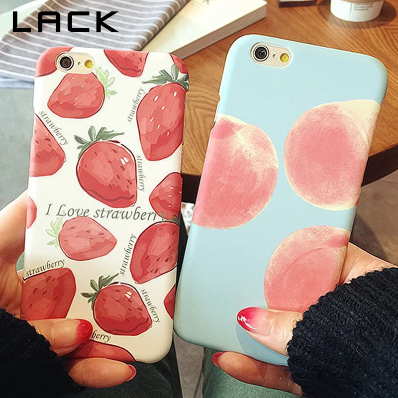 LACK Cartoon Fruits Strawberry Peach Phone Case For iphone XS Max 5 5S SE XR X 8 7 6S 6 Plus Back Cover Hard PC Matte Cases Capa | Мобильные