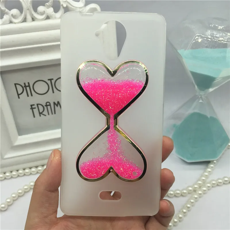 

Korea Trendy Fashion Shine Liquid Quicksand Dynamic Back Red Cover Phone Case for Wiko U Feel Lite Sand Glass Shell Protection