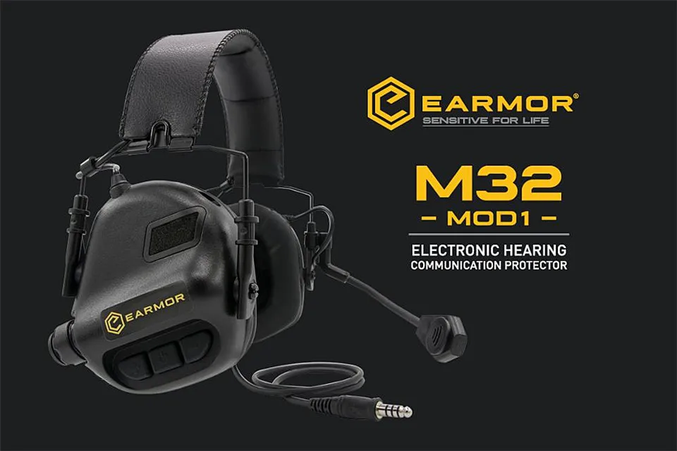 Auscultadores com Cancelamento de Ruído da Aviação Fones de Ouvido Opsmen Earmor Airsoftsports Tático Militar Comunicação Softair Tiro M32 10 OPSMEN Earmor Airsoftsports Tático M32 Auscultadores Com
