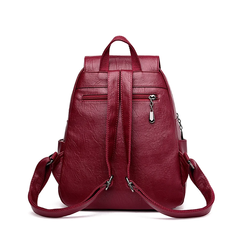 Borla de las mujeres Mochila de cuero de la PU de la alta calidad Mochila mujer, Mochila de bolso para chica de moda Mochila Casual bolsa las mujeres