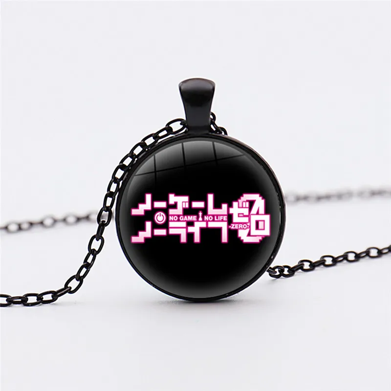 

Hot Anime No Game No Life Black Necklace Silver Plated Pendant Handmade Charms Jewelry Necklace Women pendants
