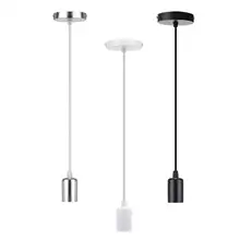 

Black/White/Silver 1m E27 Lamp Base Ceiling Pendant Light Lamp Holder Socket Lamp Bases Hanging Light Fitting Decor 220V