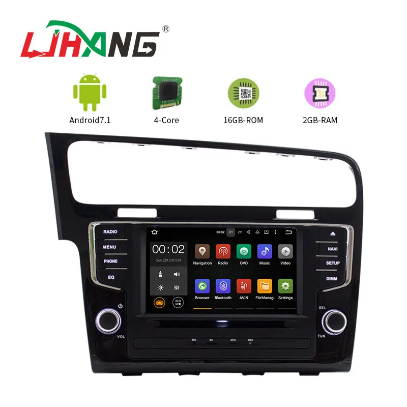LJAHNG 1 Din 8 дюймов Android 7 Автомобильный DVD плеер для VW Golf 2013 GPS навигация Мультимедиа
