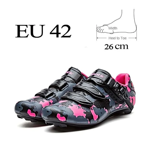 Santic Мужская обувь для шоссейного велоспорта из искусственной кожи дышащая обувь для шоссейного велосипеда автозапирающиеся Спортивные Гонки велосипедная обувь кроссовки WMS17004H - Цвет: Red EU 43