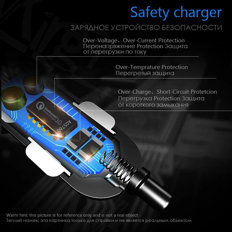 Автомобильное зарядное устройство VVKing Dual USB 3A Max светодиодная смарт зарядка для