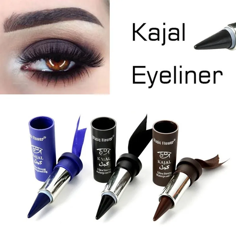 3 Colors Smoky KAJAL Eyeliner Solid Thick Black Eyes Liner Gel Pencil