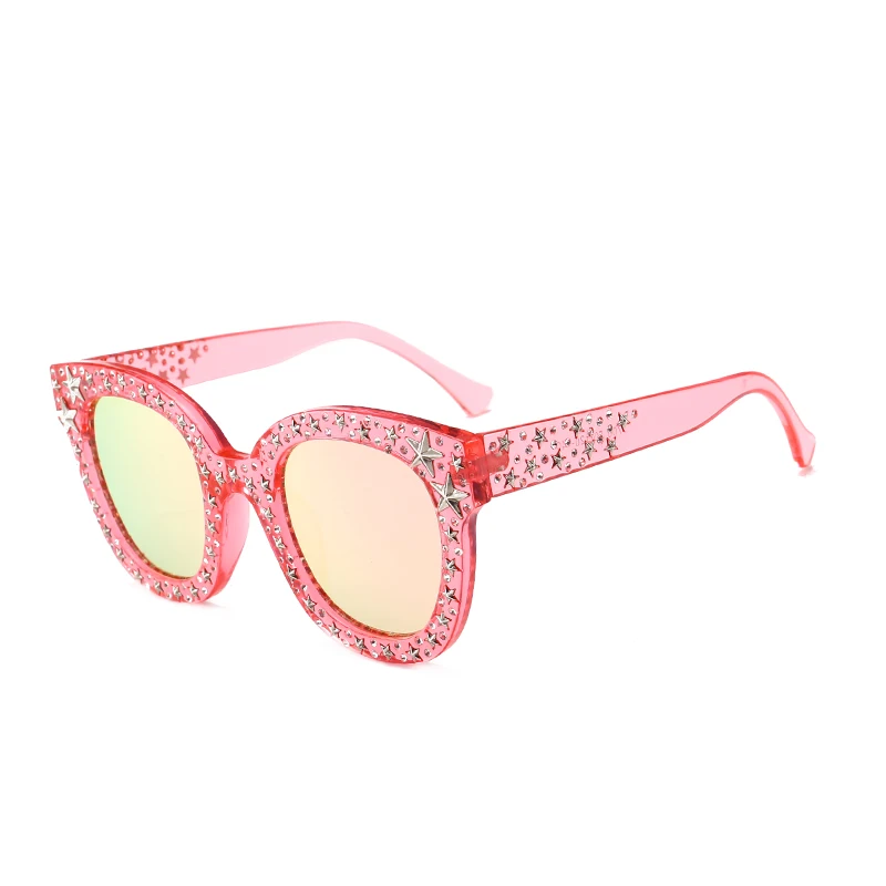 

Suprehot Facing Diamond and Star Bright Frame 7 Color Lens Personality Sunglasses Women 12032