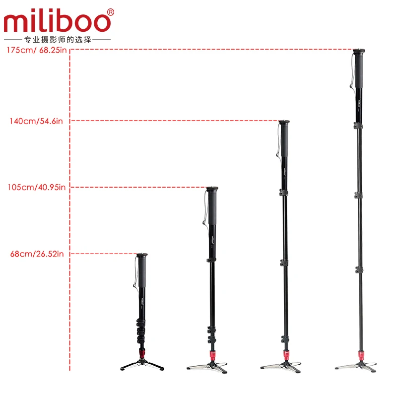 Miliboo MTT705A(без головы) портативный алюминиевый монопод для профессиональной видеокамеры/видео/камеры/DSLR штатив