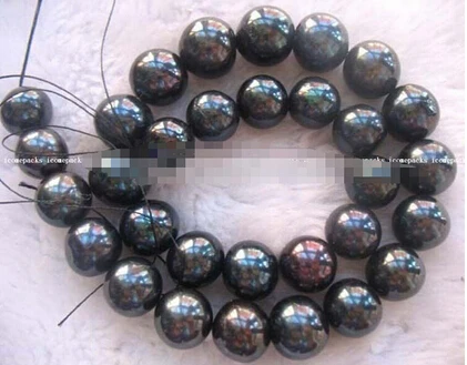 

Free shipping >>@ > wholesale! fresh water pearl black round 12-15mm 15.7