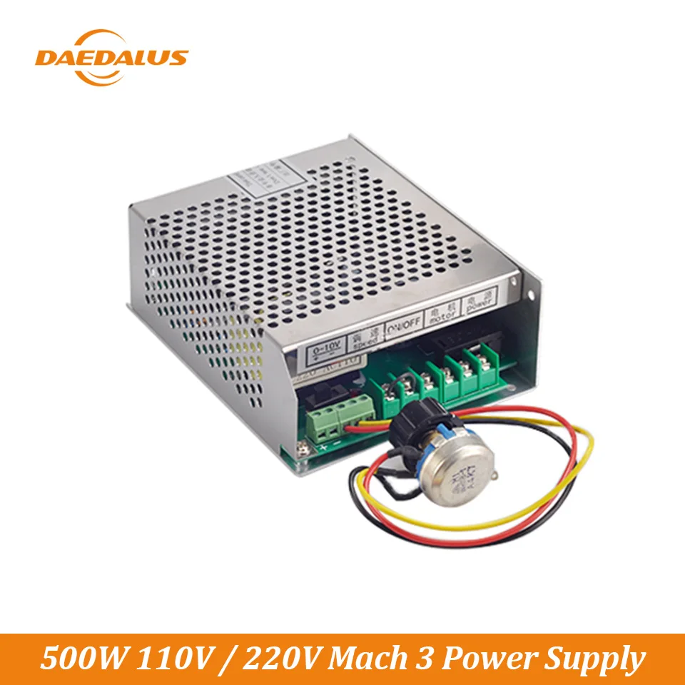

Daedalus CNC Power Supply 500W 110V 220V MACH3 Version Adjustable Speed Control Power Source For 500W Spindle Motot Kit