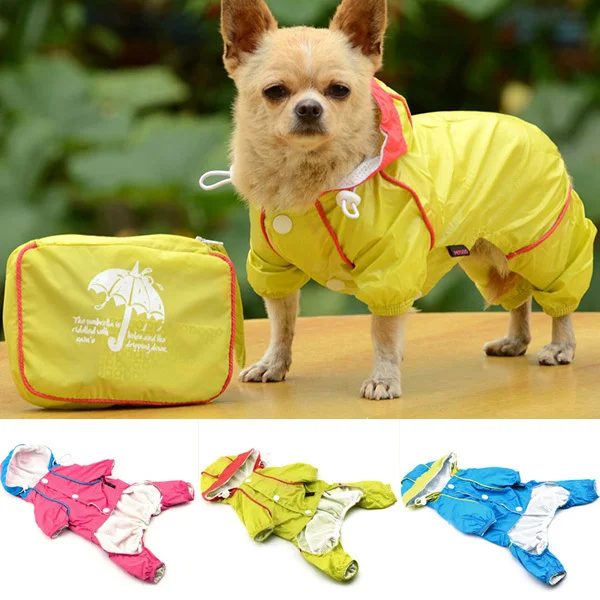 Переносная Одежда для собак, щенков, уличная водонепроницаемая куртка-дождевик для собак, пальто для собак, для Мопсов, Хаски, быка, подкладка для собак, S-XXL, 3 цвета