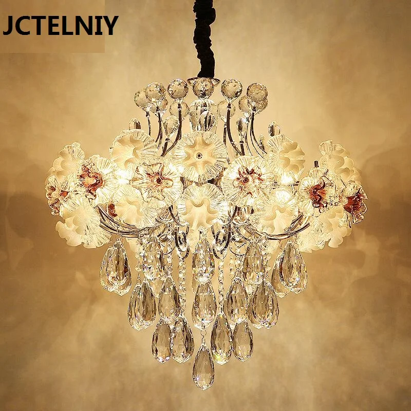

Modern luxury crystal pendant light gold for the restaurant bedroom lights LED bulb gold Dia450mm