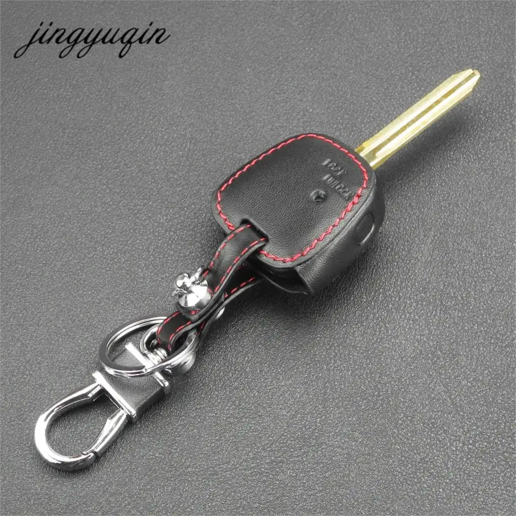 Jingyuqin 1 Боковая кнопка Fob кожаный чехол для TOYOTA Carina Estima Harrier Previa Corolla Celica корпус автомобильного ключа дистанционного управления чехол