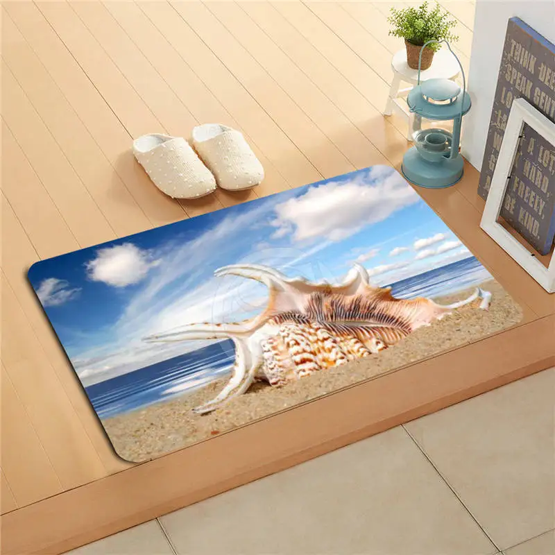 Custom The beach sea shells Doormat Home Decor Door mat Floor Mat Bath Mats footdoor mat