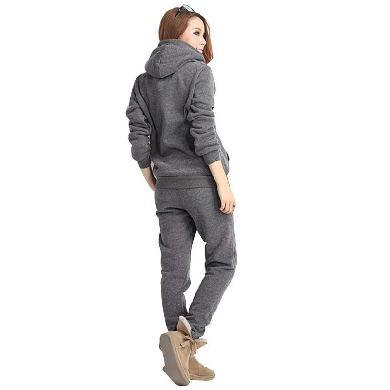 Women Tracksuits Autumn Winter 3 Piece Set Hoodies + Vest Pants Sport Suit Letter Printed Fleece Jogging Running Suits Female|running set|hoodie