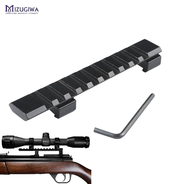 US $5.92 Scope Mount 11mm to 20mm Picatinny Rail Adapter Weaver Rail 10 Slots 124mm Length for Hunting Rifle