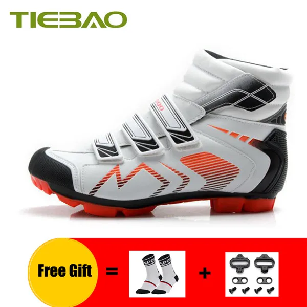 Tiebao зимние zapatillas ciclismo mtb велосипедная обувь bicicleta triatlon для езды на велосипеде самоблокирующиеся велосипедные педали mtb кроссовки - Цвет: Package 3 for White