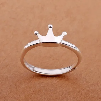 

925 Sterling Silver Imperial Crown Open Rings For Women Hypoallergenic Fashion Girl Sterling-silver-jewelry