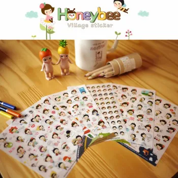 

6sheets/pack cute Cartoon Lovely honey Bee PVC sticker note deco label Multifunction Deco Label Fashion Gift mini stickers