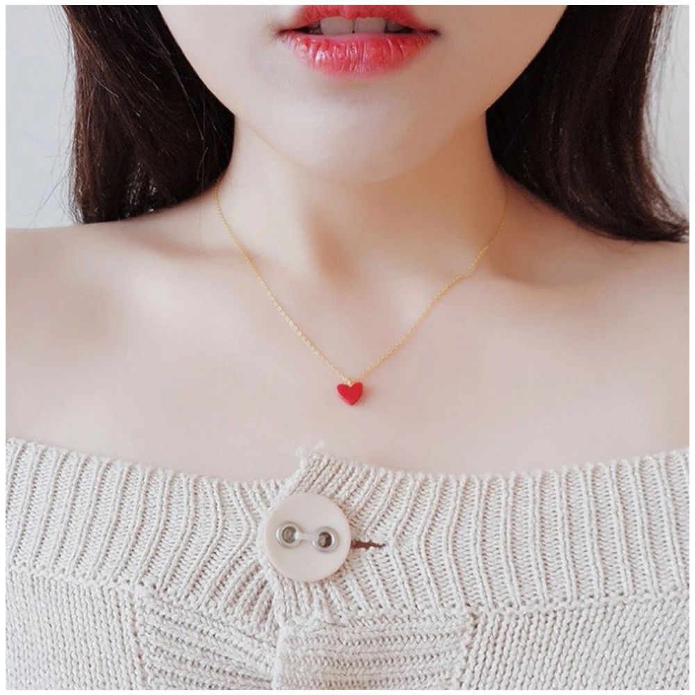 

Fashion simple new smart necklace female clavicle chain angel wings pendant s925 sterling silver beating heart necklace