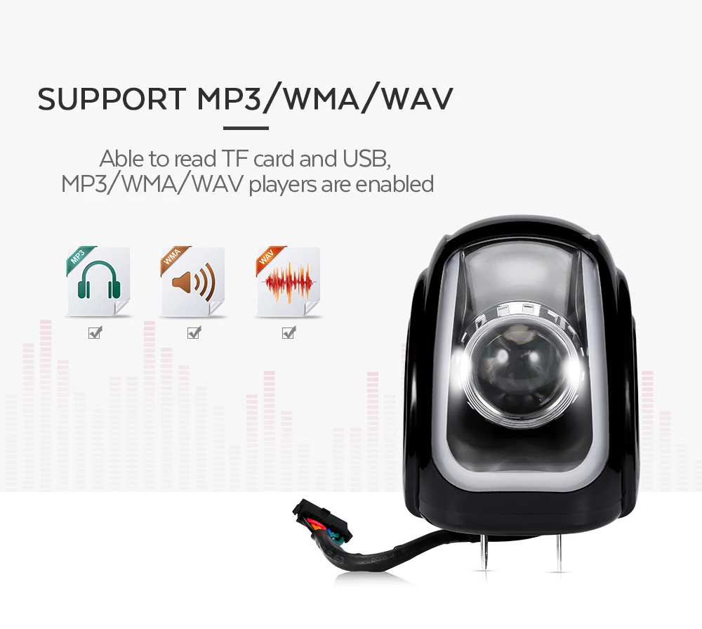 MT472 мотоцикл Bluetooth колонки светильник водонепроницаемый MP3 музыкальный плеер мотоцикл беспроводной аудио FM пульт дистанционного управления