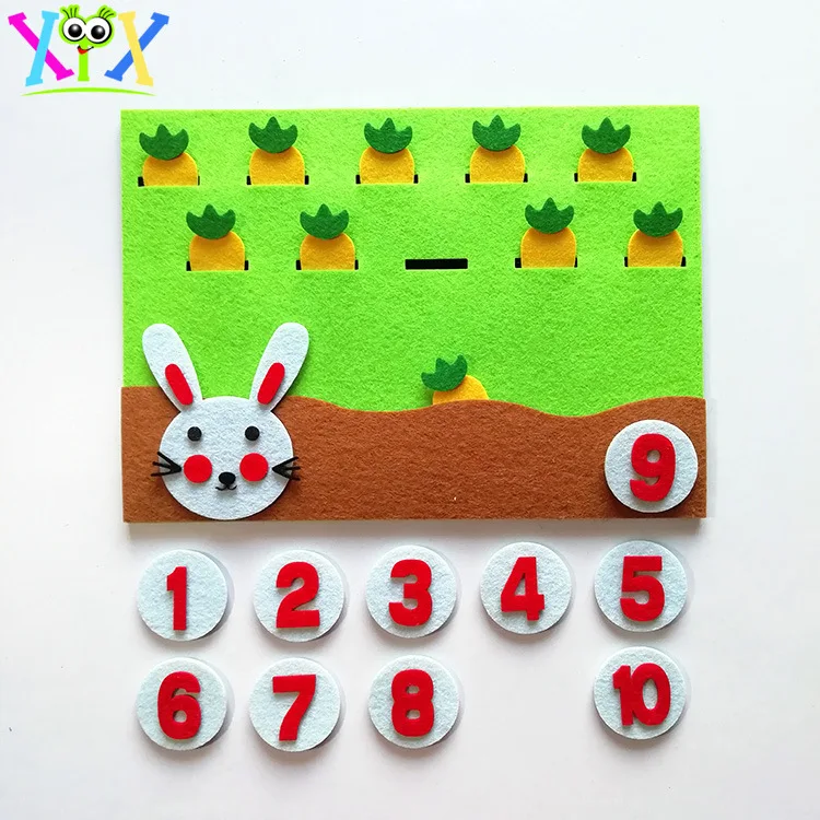  Toys for Children Diy Kindergarten Non-woven Wall Sticker Animals Eating Food Early Education Monte - 32980924800