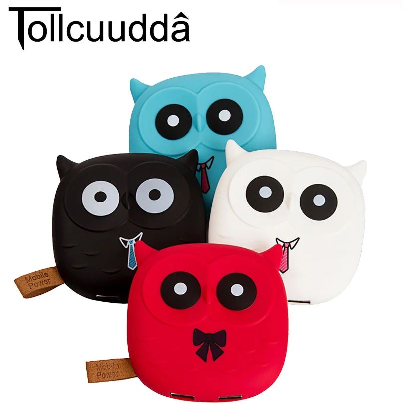 Cute Cartoon Owl 18650 Power Bank 12000mAh Portable Charger Dual USB Powerbank External Battery for iPhone Samsung Xiaomi Huawei