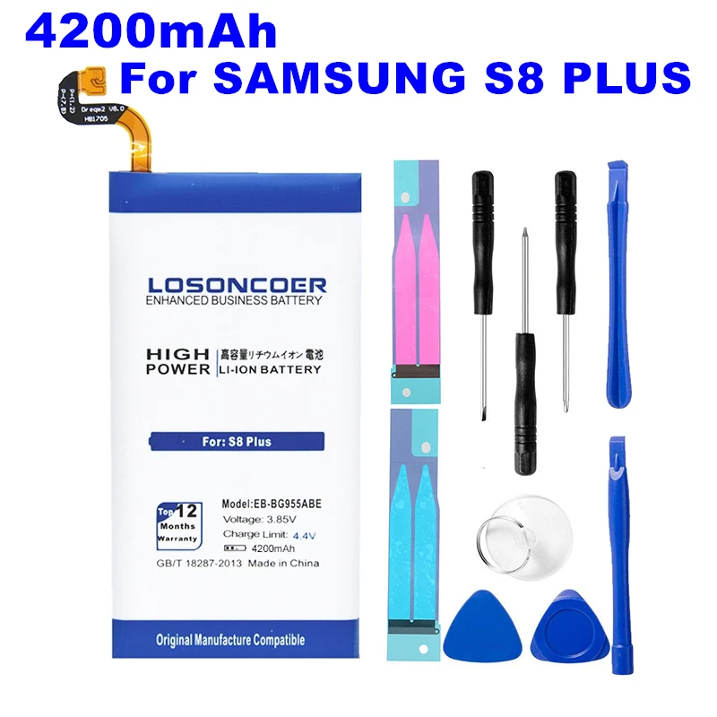 LOSONCOER 4200 мА/ч, EB-BG955ABE EB-BG955ABA Батарея для Samsung Galaxy S8 плюс Батарея G9550 S8Plus SM-G9 SM-G955 G955