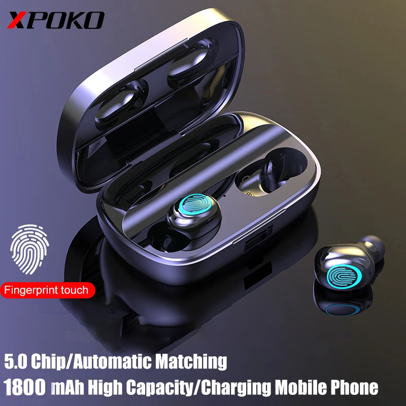 

V11 Wireless Bluetooth Earphone With Microphone Touch Control Wireless Bluetooth Headphone Headset With 1800mAh Charging Case